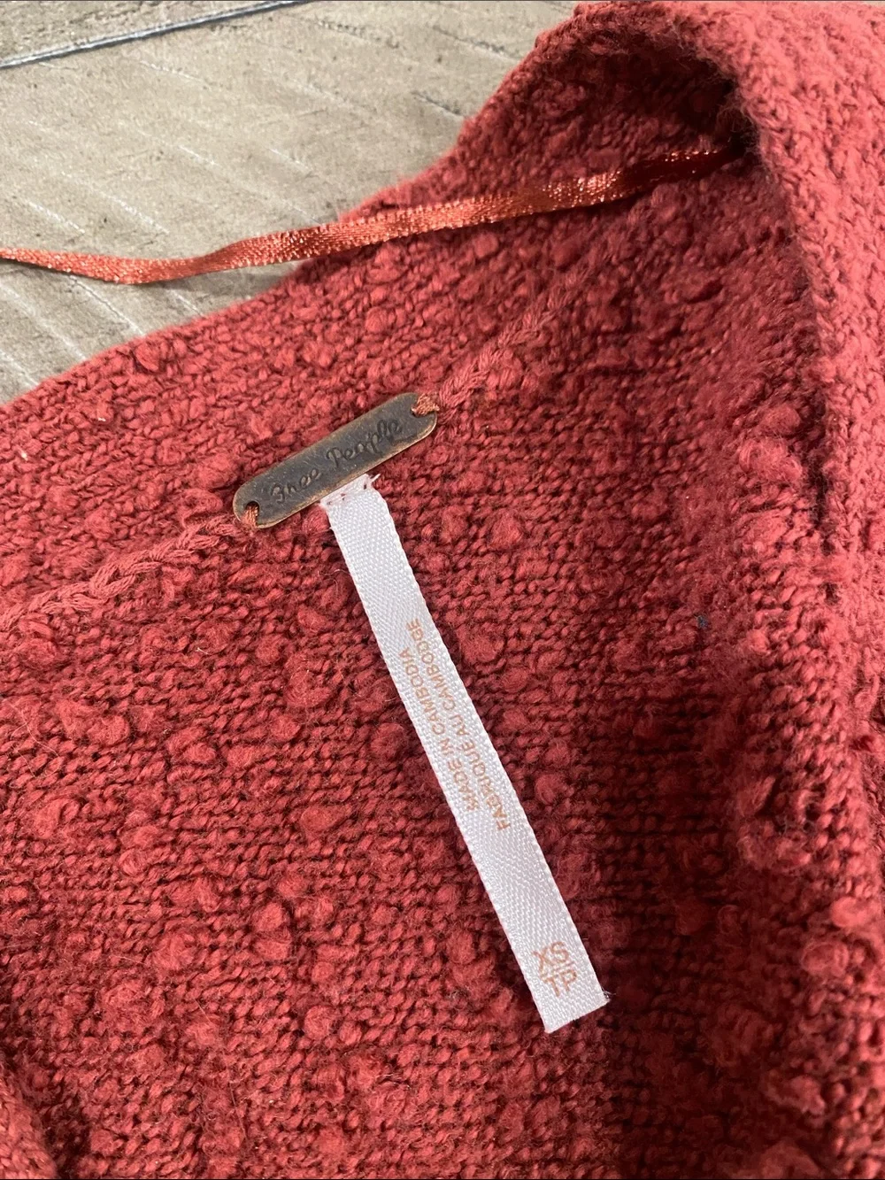 Free People Rust Red Button-Front Textured Cardigan - Picture 2 of 5
